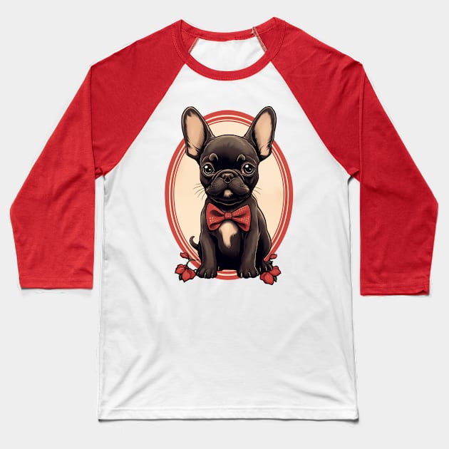 French Bulldog Tattoo Baseball T-Shirt by JunkyDotCom